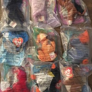 Lot of 9 McDonald’s Happy Meals Ty Beanie Babies